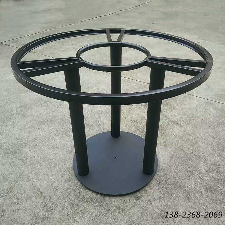 圓桌鑄鐵桌腳，烤漆圓盤腳，大圓桌桌腳